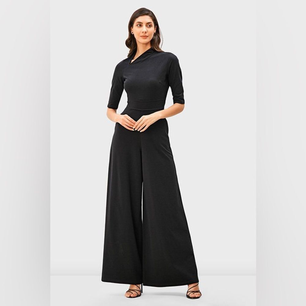eshakti
Asymmetric Neck Cotton Jersey Jumpsuit size small-6